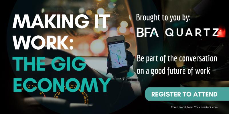 Join us today in #NYC at 5.30 pm for our Making it Work Event with <a href="/qzafrica/">Quartz Africa</a> &amp; <a href="/MastercardFdn/">Mastercard Foundation</a>. We'll be discussing the global gig economy, livelihoods &amp; the future of work w/ <a href="/AmoloNgweno/">Amolo Ngweno</a> <a href="/OMorawczynski/">Olga Morawczynski</a> <a href="/YinkaWrites/">Yinka Adegoke</a> <a href="/fiverr/">Fiverr</a> #BethWiesendanger. See you there bfa.works/nyc