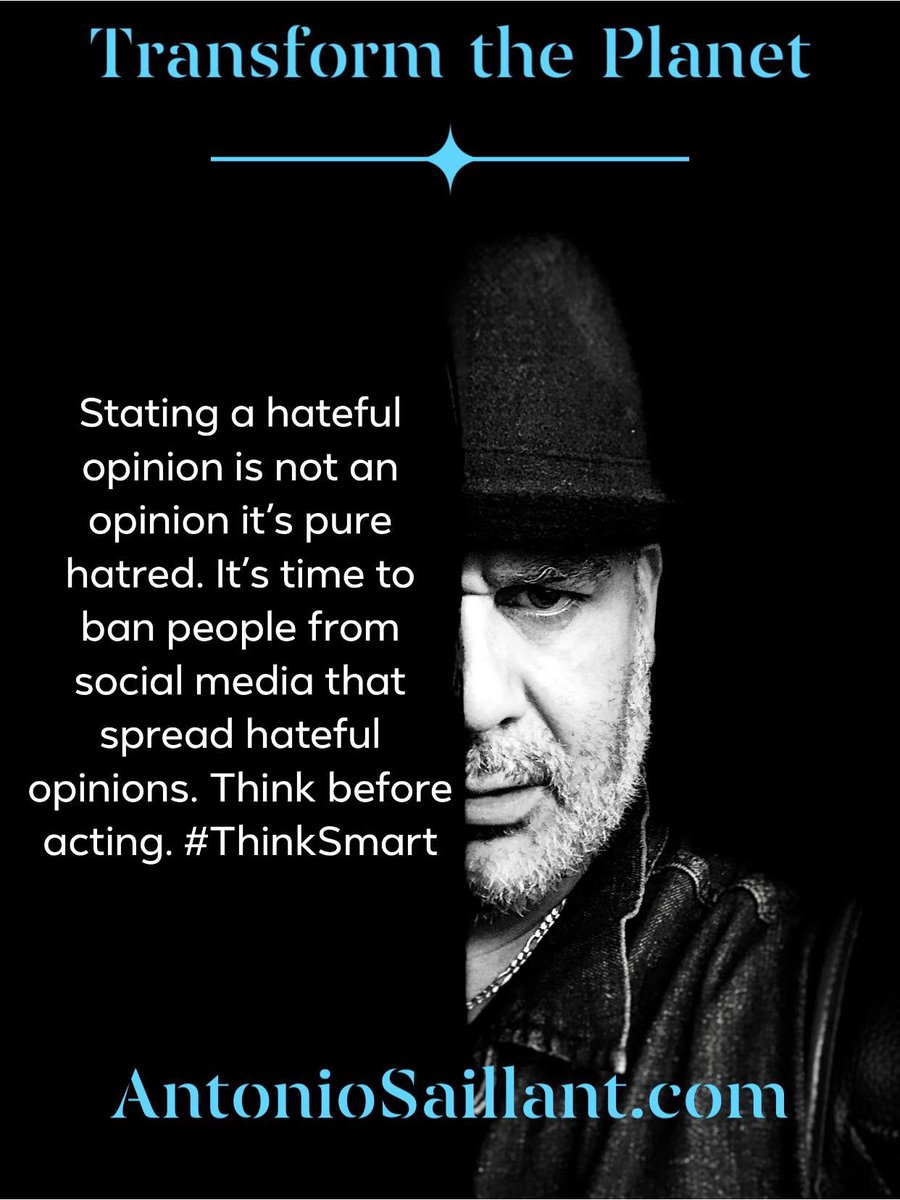 angellight (@angellight) on Twitter photo Stating a hateful opinion is not an opinion it’s pure hatred. It’s time to ban people from social media that spread hateful opinions. Think before acting. #ThinkSmart <a href="/ThinkingSmart/">Thinking Smart</a> <a href="/XformthePlanet/">Transform the Planet</a> <a href="/AntonioSaillant/">Antonio Saillant</a> @TwitterSupport @TwitterBusiness @Twitter Stating a hateful opinion is not an opinion it’s pure hatred. It’s time to ban people from social media that spread hateful opinions. Think before acting. #ThinkSmart <a href="/ThinkingSmart/">Thinking Smart</a> <a href="/XformthePlanet/">Transform the Planet</a> <a href="/AntonioSaillant/">Antonio Saillant</a> @TwitterSupport @TwitterBusiness @Twitter