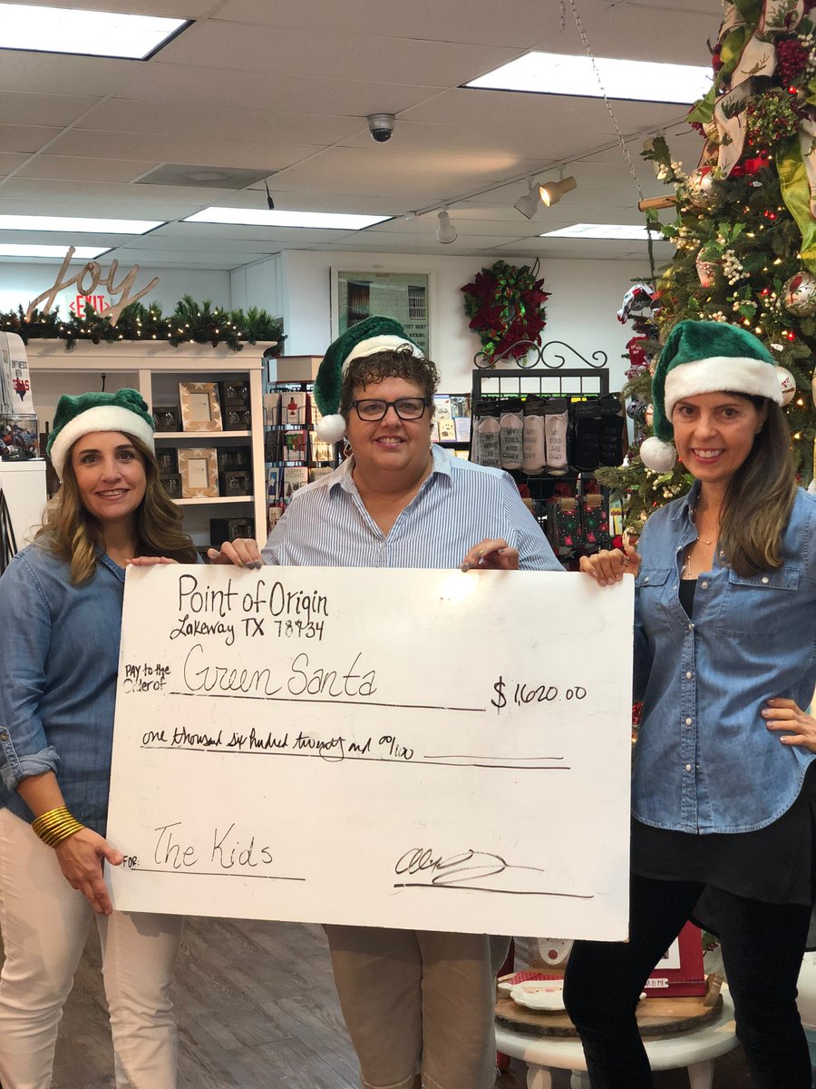 A HUGE Thank you to Lakeway Point of Origin!  Their event raised over $1500 for Green Santa!

@shoppointoforigin