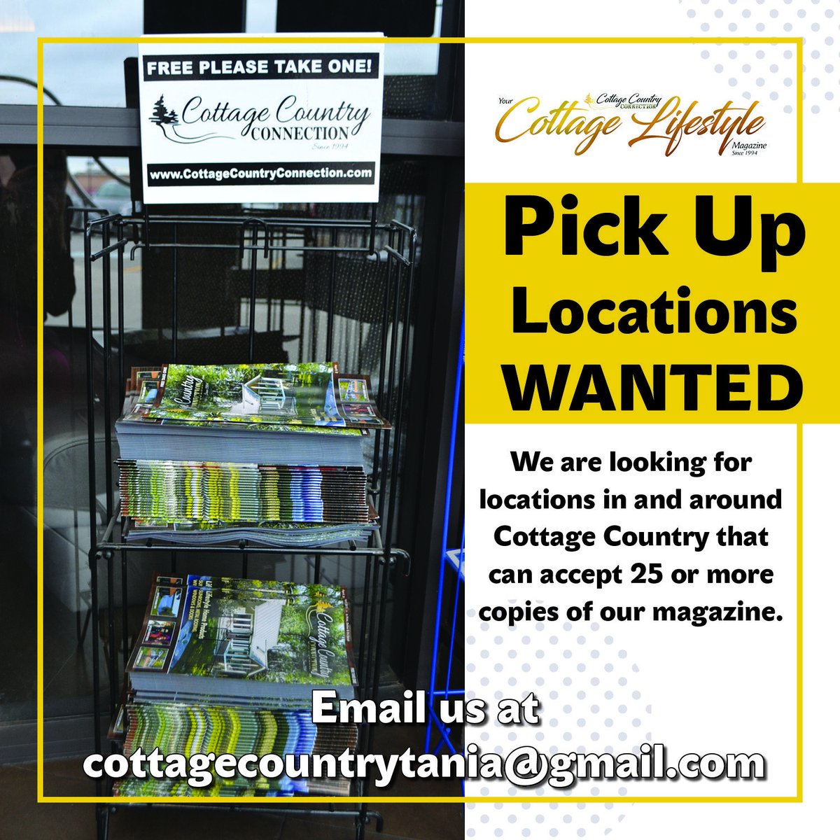 MagazineCottage's tweet photo. Contact us if you have a location or know of a location that would make a good pick up location for our magazine!
.
.
.
#CottageCountry #CottageCountryLifestyle #CottageCountryConnection
#CottageCommunity #LifestyleMagazine #KawarthaMagazine
#CottageCountryLifestyleMagazine https://t.co/qb8on7dyxz