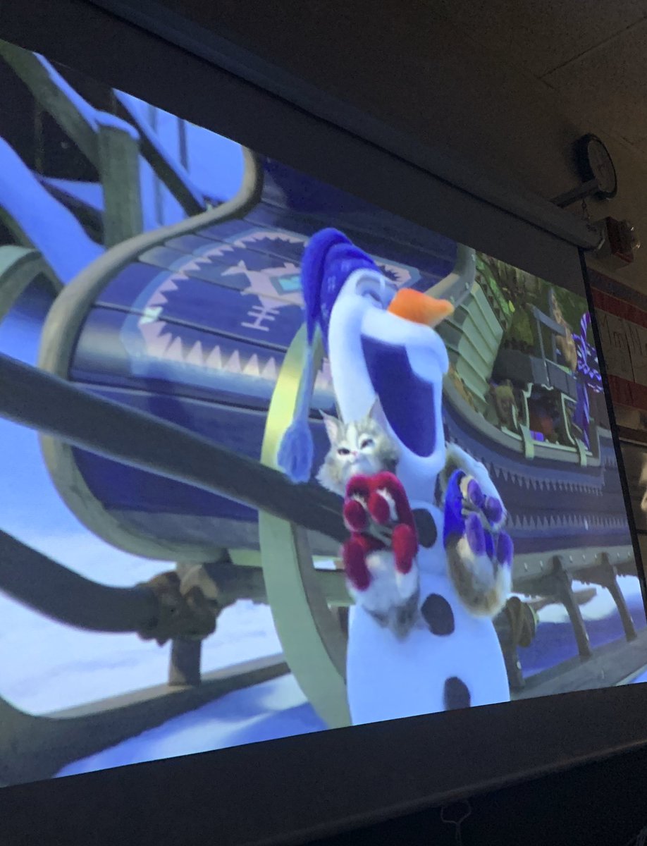 misspetrilla's tweet photo. “Dashing through the snow with holiday traditions....” with Olaf’s Frozen Adventure! Thanks Olaf for helping us with holiday traditions. ⛄️ #savethefruitcake #needpopcorn #culturalday #olafisourtradition #favoritetimeofyear https://t.co/XXWH8Lp5kX