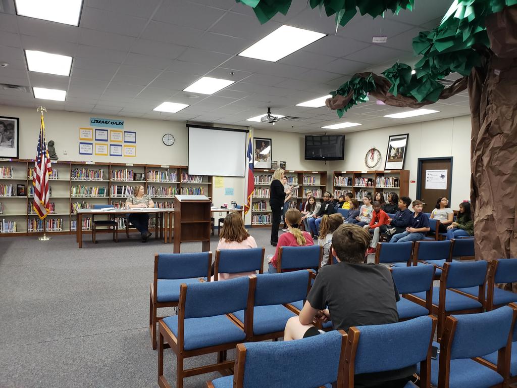 Busy week in the Bobkat library. #librarylife We had the book club social, Christmas decorating, spelling bee and the book fair next week. Tomorrow I will announce the winners of the turkey hunt raffle. There were 92 entries this year!  <a href="/jeanicoach/">Jean Eaton</a> <a href="/WISDBrabham/">Brabham Middle School</a>