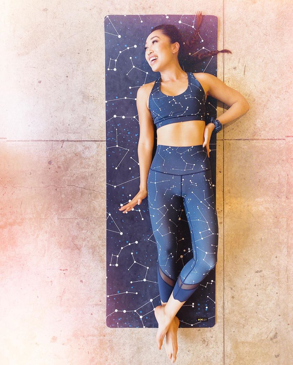 blogilates's tweet photo. Today is the launch day for my brand new @popflex_active collection, the #ConstellationCollection! 🌌 From these high waisted 7/8 leggings with a scalloped hem to a sports bra with a POCKET (omg!!!!) It’s my fave release to date. (1/2) https://t.co/CtWTG39oO9