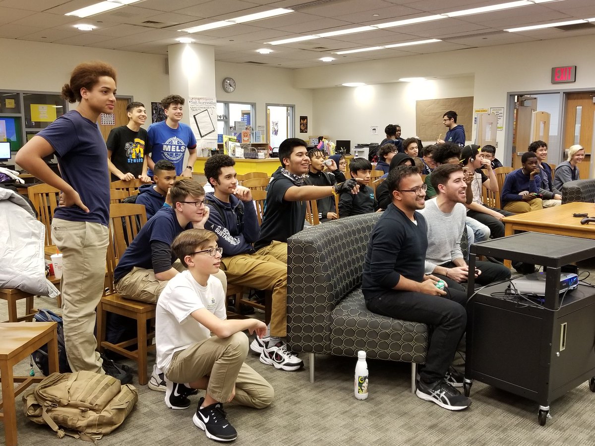 JRLibrarian's tweet photo. The #MELSComicCon Super Smash Bros. Tournament was intense! High school students and teachers competed... but who will claim the title Super Smash Bros. Ultimate Player?! @MetropolitanELS https://t.co/b7Inze2P8Z