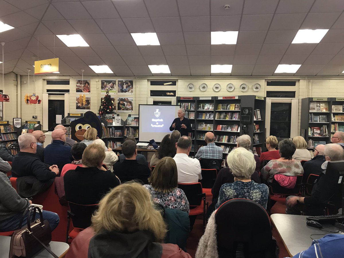 MandiB_'s tweet photo. Packed house tonight for the heritage talk #HedgesofOak @STHLibraries #HaydockLibrary Fascinating information about coal mining and the origins of #Haydock with local mining artwork also on display https://t.co/gJ6rfCsPBy