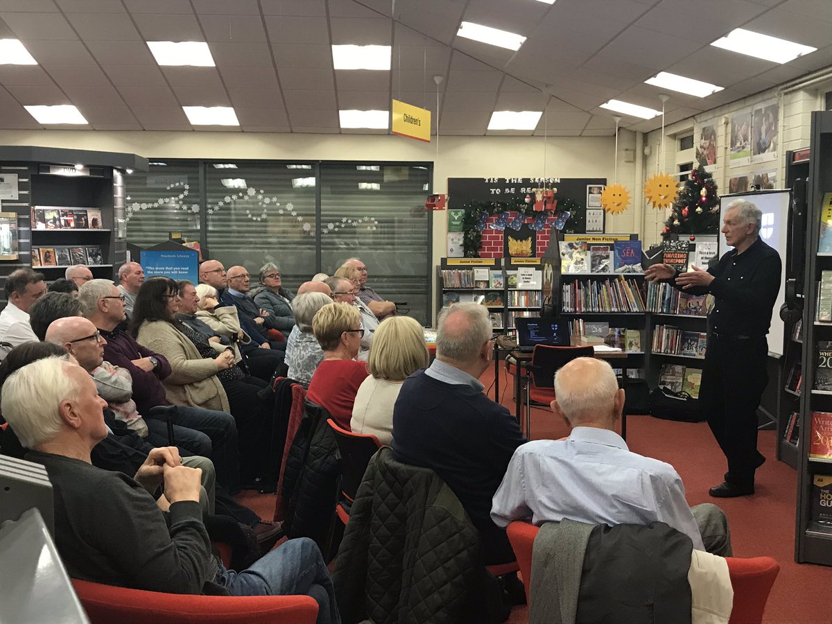 MandiB_'s tweet photo. Packed house tonight for the heritage talk #HedgesofOak @STHLibraries #HaydockLibrary Fascinating information about coal mining and the origins of #Haydock with local mining artwork also on display https://t.co/gJ6rfCsPBy
