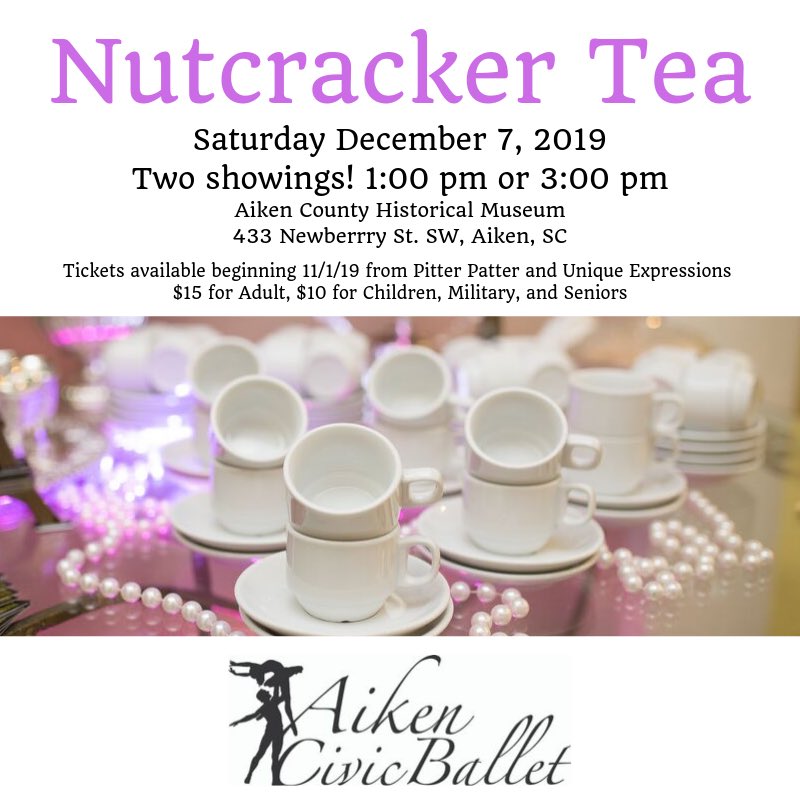 There are still some tickets available for the Nutcracker Tea on Saturday 12/7/19!