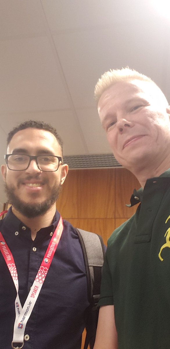 DouglasRomao's tweet photo. A really good thing about communities is that you have the opportunity to meet, engage and work side by side with great people to share amazing things! Happy to meet @vesajuvonen today at #ESPC2019 😀 #ShareIsCaring https://t.co/gOHG9cXZtu