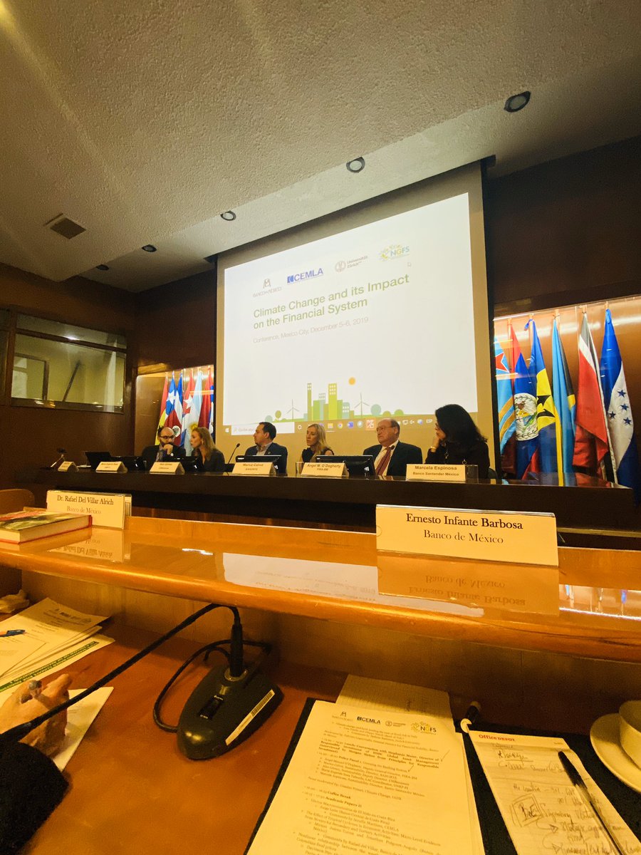 Ernst33's tweet photo. Greening the banking system panel during our @CEMLA @Banxico conference on climate change and its impact on the financial system. Great to see new strategies from @Banorte_mx @Citibanamex @SantanderMx @FIRA_Mexico @the_IDB & the @UNEP_FI #PrinciplesforResponsibleBanking 🏦🍃 https://t.co/rKOi9yvJPe