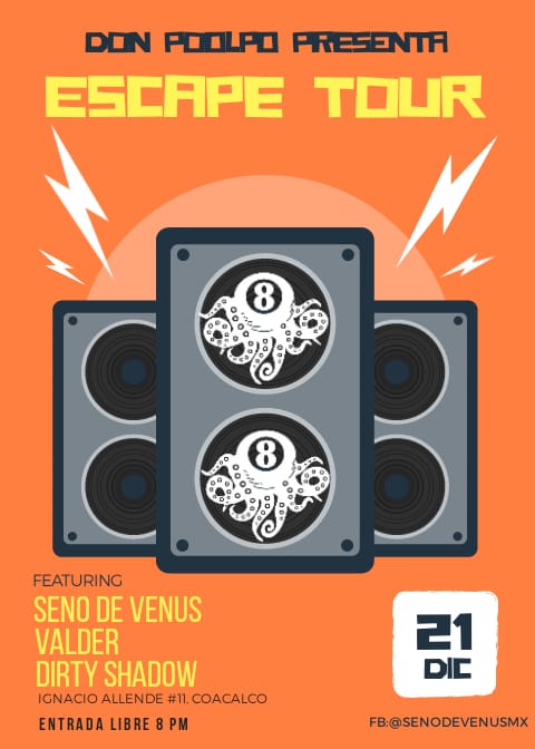 ValderMx's tweet photo. Amigos!! Cerramos el año tocando de nueva cuenta con nuestros hermanos de @senodevenusmx está vez en Don Poolpo Coacalco!! Esperamos poder verlos por allá!!! https://t.co/8RxxQ6UtUs
