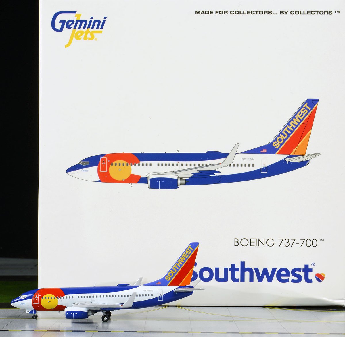 GeminiJets's tweet photo. JUST LANDED! @GeminiJets 1:400-scale @SouthwestAir @Boeing 737-700 #ColoradoOne item GJSWA1412. Buy it now! See the list of GeminiJets retailers at https://t.co/zQEcwYjJbB ✈️ #GeminiJets #SouthwestAirlines #Southwest #Boeing #B737 #Boeing737 #Colorado https://t.co/HGwFYgVmmi