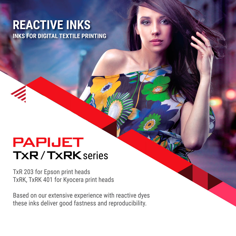 KISCOChem's tweet photo. PAPIJET reactive inks for digital textile printing offer high color performance, excellent stability and reproducibility. In particular, their high-speed printing stability makes them suitable for continuous production.
#inks #reactiveinks #papijet #kisco #경인양행 https://t.co/VeYQCL8SJC