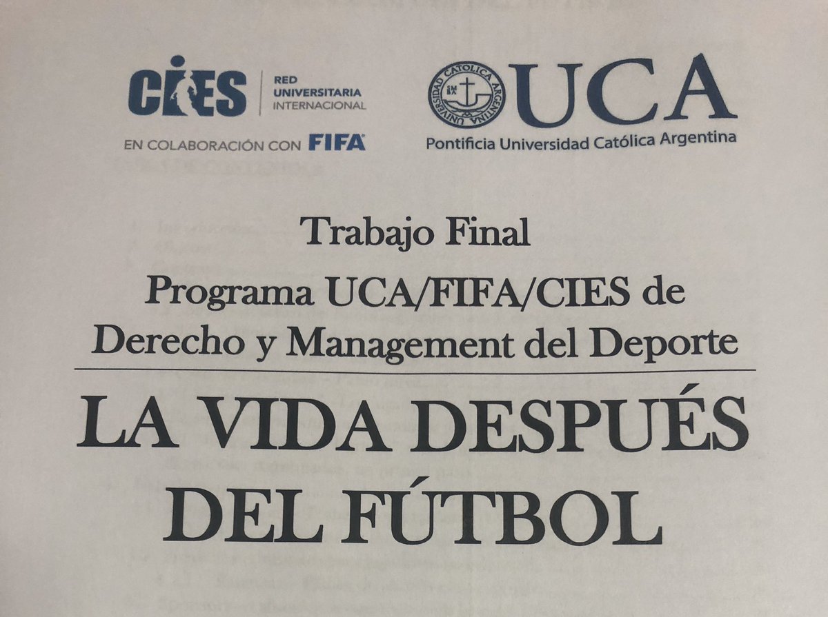 RafaelTrevisan1's tweet photo. #UCAFIFACIES Programa de Derecho y Managment del Deporte, ✅ Defensa de los trabajos finales, Edición 2019 ⚽️(7) La Vida Después del Fútbol @sportCIES @DerechoUCA https://t.co/afe65N68rI