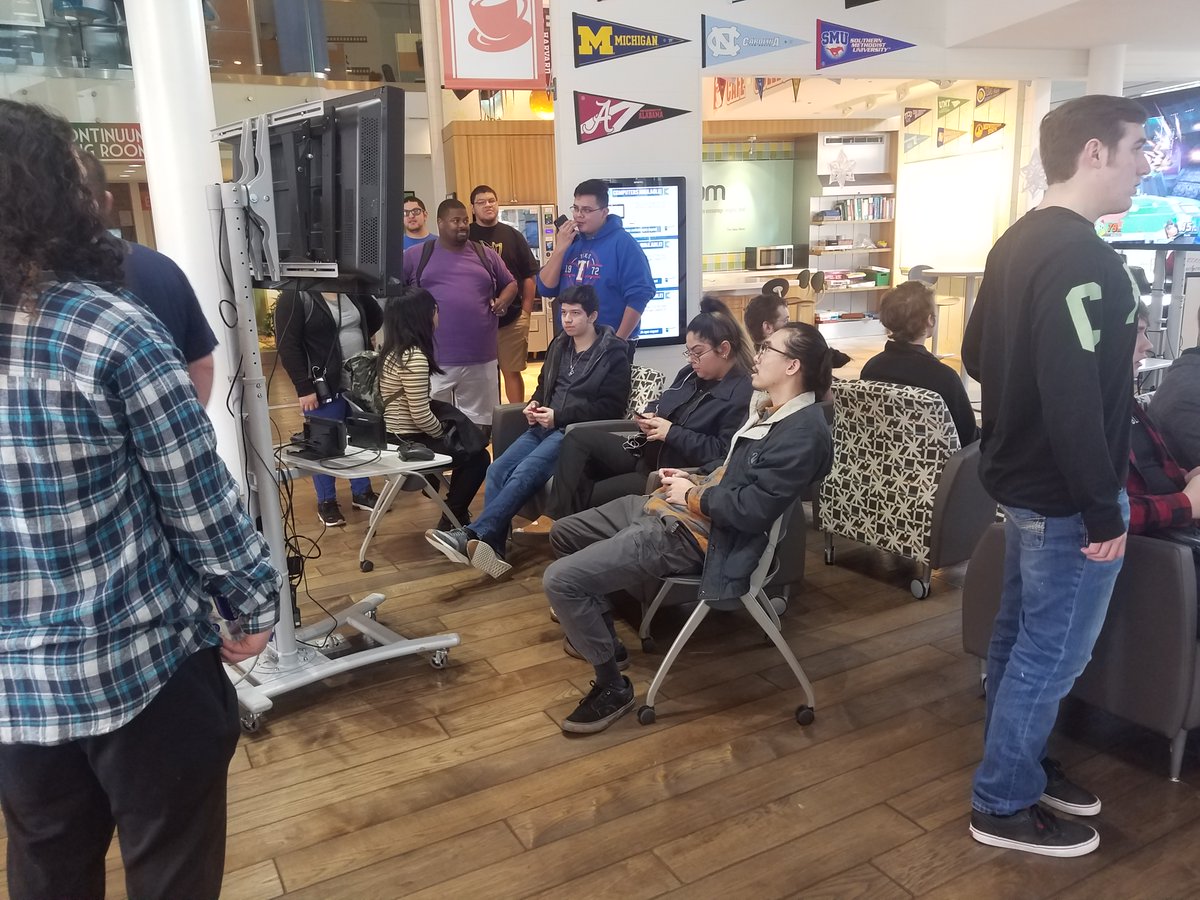 QuijanoPhD's tweet photo. Had a great end to NT 2019 season at @TCCollege! Thanks so much @helmstreet for your support from @TCU (and thanks to Daniel!) as well as to the UNT Media Libraries, @TexasWesleyan e-sports program, @MHMRTarrant, and @GameStop! Looking forward to further collaboration next year! https://t.co/kk8sCCb18E