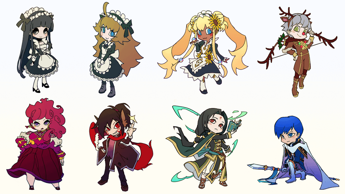 _robomaid's tweet photo. ✨ chibi-style commissions batch #1! thank you all, these are so fun to do ✨ https://t.co/8UNhlTBTuu