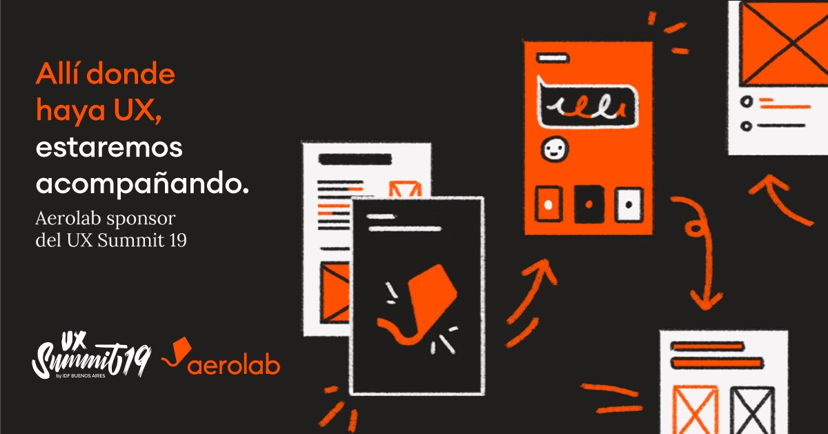 aerolab's tweet photo. Este año sponsoreamos el #UXSummit19, un evento que organiza @idfbuenosaires, y que está dedicado al diseño de interacción, usabilidad y experiencias de usuario. Más data de próximas ediciones acá: https://t.co/XEXGPAWqlK https://t.co/mycmmW6Q4o