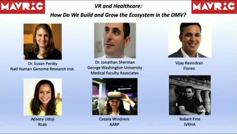 UMDMAVRIC's tweet photo. So awesome to have @IAmSusanPersky @CezaraWindrem
@vijayravindran
@ShermanMDneuro
@adaoraudoji at the #mavric2019 Conference with @bobfine from @theivrha - great discussion on the role of VR in Healthcare https://t.co/qNXSPvgGG9 https://t.co/YRVF56S0te