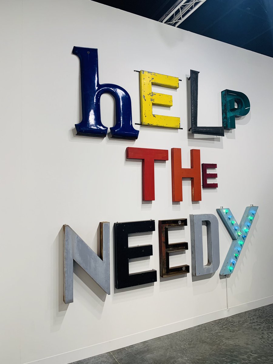 MsMelChen's tweet photo. This is such a striking metaphor for virtue signaling:
You could buy “Help The Needy” for a hefty 6-digit figure and hang it on your wall, or you could actually just... help the needy directly.
#ArtBasel
#HG2AB https://t.co/XbVMDD3mUg