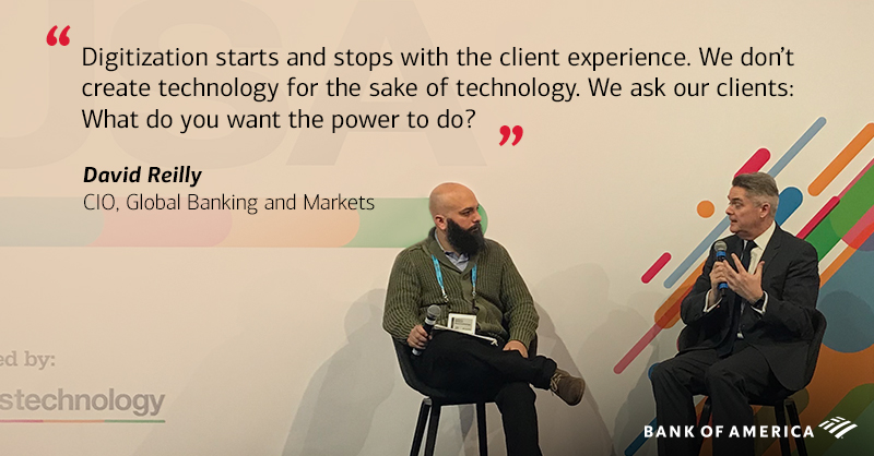 BofA_News's tweet photo. At #WatersUSA, David Reilly explained what drives our #innovation, as @WatersTech honored our digital efforts with three #AFTAs—the most of any financial services institution. https://t.co/qIdOnpJKYr https://t.co/hGipT9rpFz