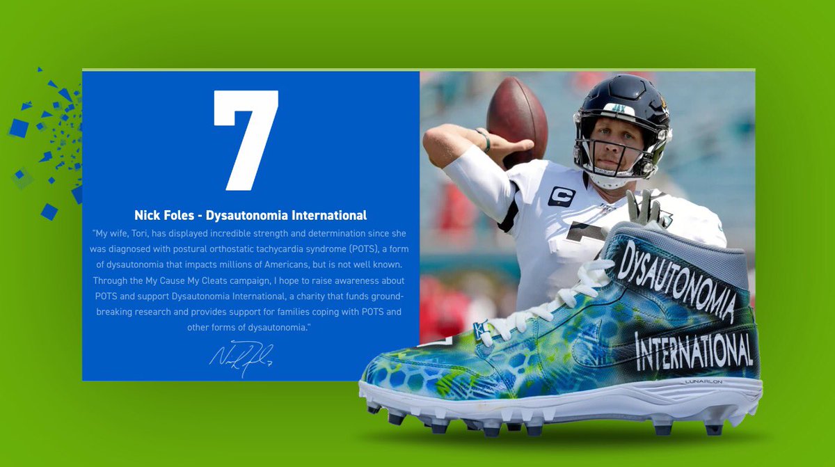NickFoles's tweet photo. Excited to support @dysautonomia for my cause my cleats this year! #mycausemycleats #dysautonomiainternational 

https://t.co/0sQXmGdKZP https://t.co/QkhyVx6j5O