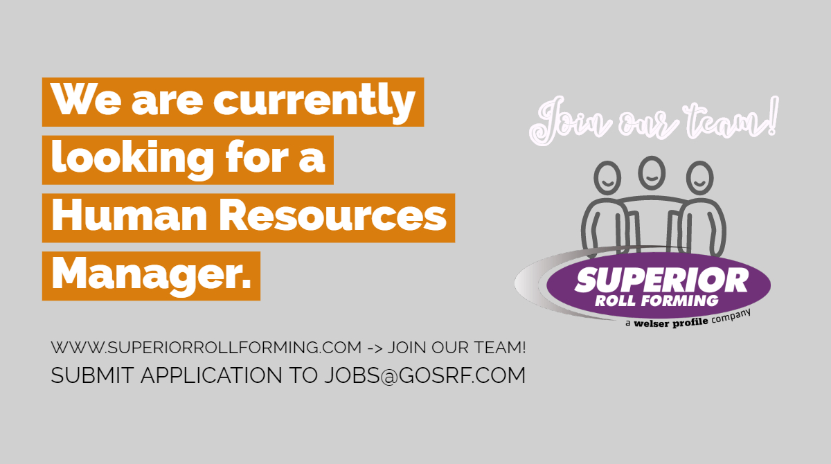 SuperiorRoll's tweet photo. WE ARE HIRING! APPLY NOW.
We have an opportunity available for a Human Resources Manager at our Valley City, OH facility! See website for more details. https://t.co/zI608Q57ab #jobsearch #jobs #employment #HR #hiringnow #ohiojobs https://t.co/uUMlvFKxCM