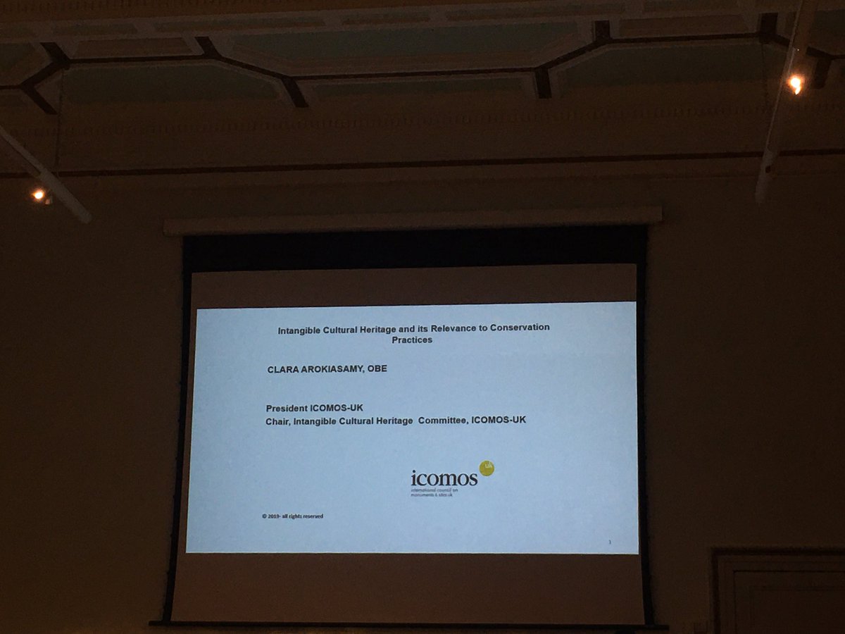 MacalisterFiona's tweet photo. Earlier Clara Arokiasamy President of @ICOMOSUK spoke on Intangible Heritage #IconAL @Conservators_uk UK is one of the few countries which has not ratified the 2003 UNESCO convention on the safeguarding intangible cultural heritage. Lobbying for ratification. https://t.co/CgG5kwOgJ5
