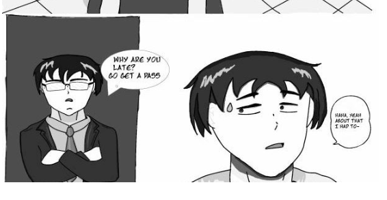 Check out the latest comic created for students by students for The Gavel student newspaper. Diego Q tackles tardies in the first episode of "Mr. Chadwick's Class." Link: studentnews.nisd.net/holmes/2019/11…