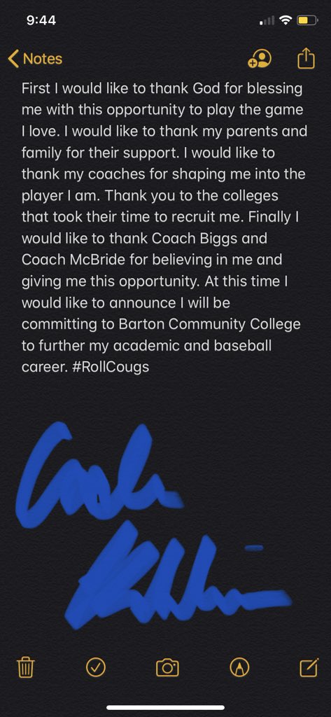 CadeKohlmeier_7's tweet photo. Next Chapter. Extremely grateful for this opportunity! @Barton_Baseball @Dr_Biggies @McBrideBrett https://t.co/356EIja43K