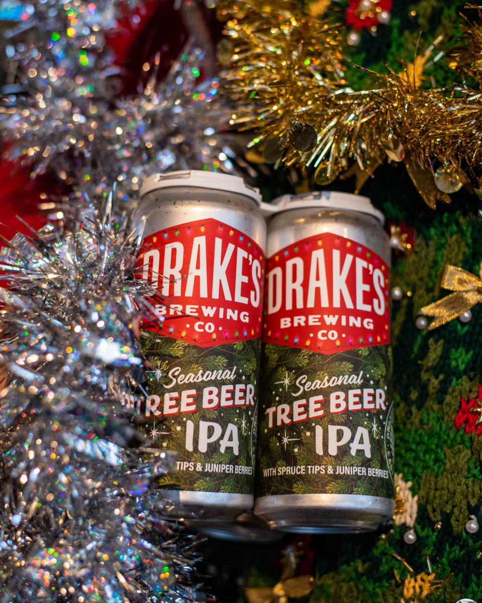 🎄'Tis The Season 🎄 Tree Beer is here! 🍺✨ This seasonal IPA is packed with spruce tips and juniper berries, sure to make your days feel merry and bright 🌟 Get your beer nerd on at drinkdrakes.com/beers/tree-bee…