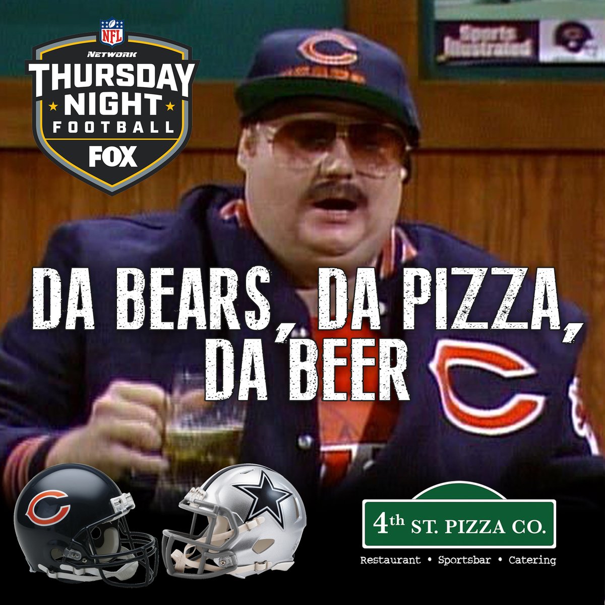 Thursday Night Football
Bears VS Cowboys

#ThirstyThursday #powerhour #isurvivedpowerhour #craftcocktails #cocktails #cocktail #imbibe #imbibegram #dranks #liquor #eeeeeats #draaaaanks #myfab5 #booze #mixology #cocktailhour #shots #cheers