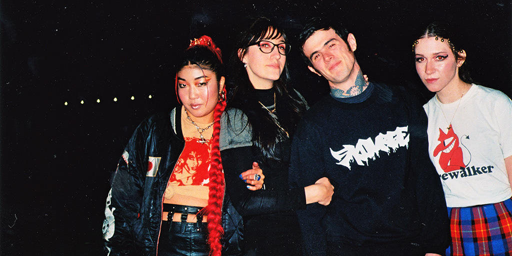SSENSE's tweet photo. "They’re far less bothered by who’d like them out, than by who they can bring in.” @gravesmeredith interviews #Krimewatch, the New York four-piece hardcore band. https://t.co/el5CD6yEC3 https://t.co/iqKDxDMKar