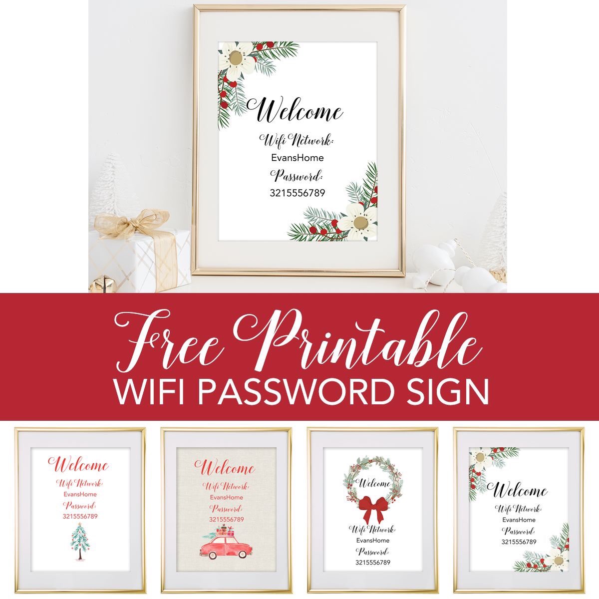Chicfetti By Jenny Bevlin On Twitter If You Re Hosting Guests For The Holidays These Free Printable Wifi Password Signs Are A Great Addition To Your Home Click Here Https T Co Qs26vmtjop Https T Co Iguicccaov