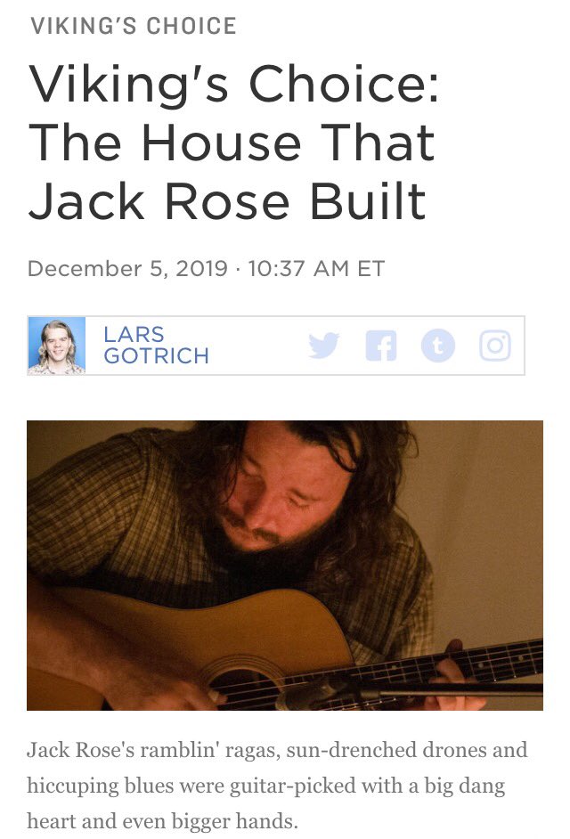 Jack Rose Tribute released today! article by Lars Gotrich up <a href="/nprmusic/">NPR Music</a> ... npr.org/sections/allso…