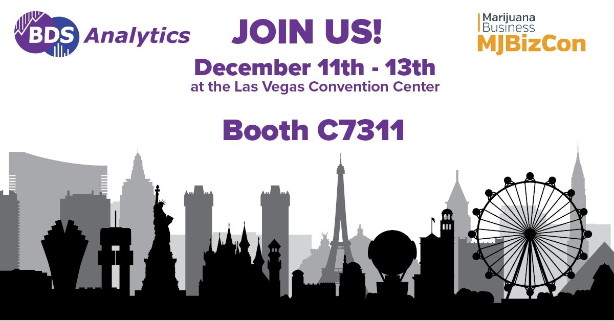 BDSA_Insights's tweet photo. Only 6 days left until #MJBizCon! At BDS Analytics, we answer the WHO, WHAT, WHEN, WHERE, WHY, HOW MUCH, and WHAT’S NEXT in cannabis. 

Planning to be in Vegas? Stop by our booth or schedule some time with us next week by email info@bdsanalytics.com https://t.co/TlWwx46nzO