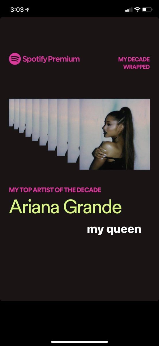 gracinggrande's tweet photo. @ArianaGrande @Spotify i luv u bitch https://t.co/uw4T3nO0kR