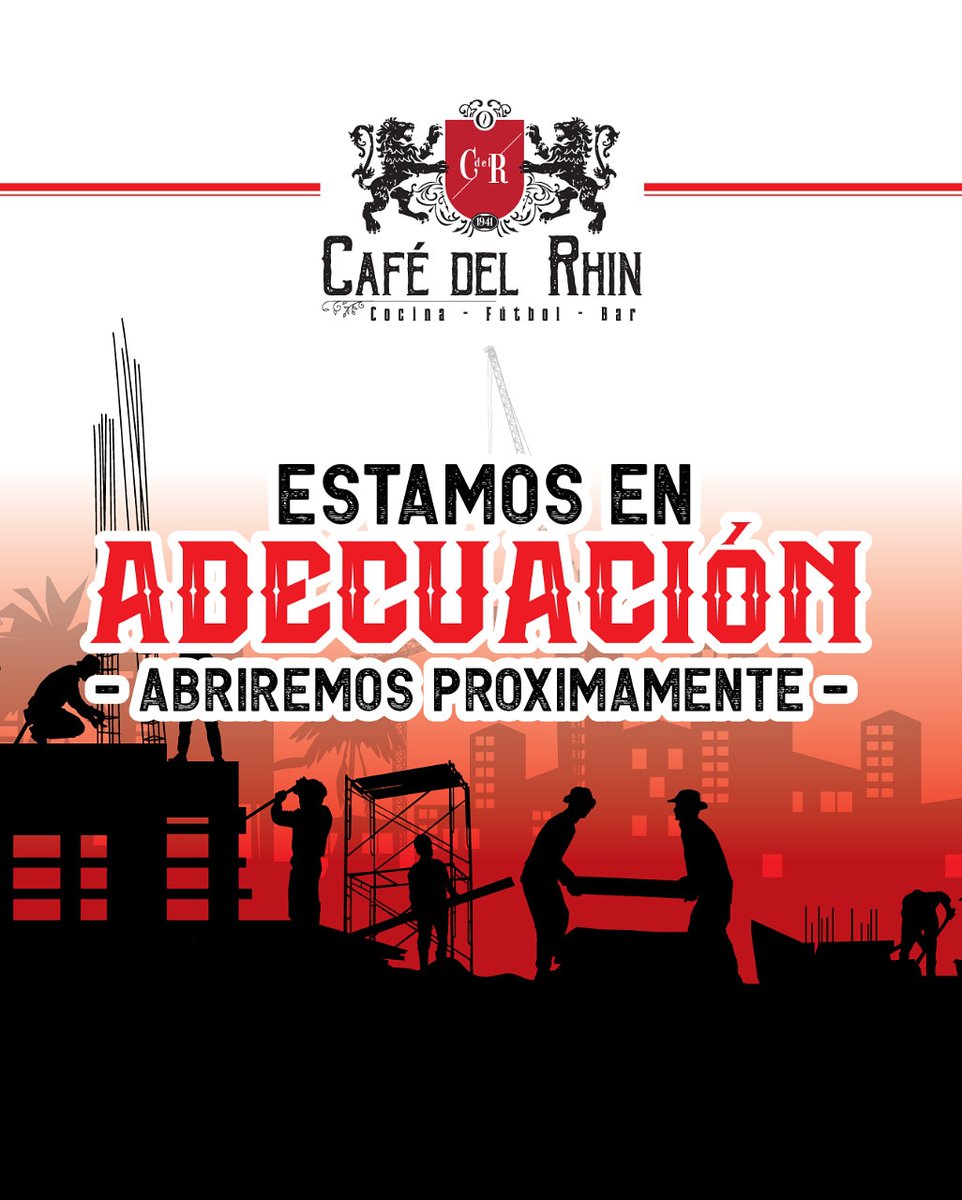 Informamos que por remodelación de nuestras instalaciones <a href="/CafeDelRhin/">Cafe del Rhin</a> se encuentra cerrado , próximamente anunciaremos la fecha de apertura