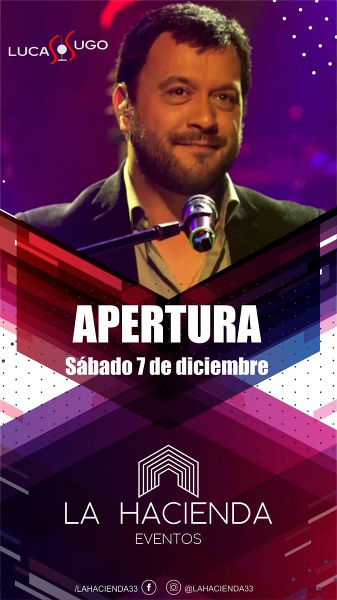 Nace un lugar único pensado y creado para vos!
Sábado 7 de diciembre Avant Premiere de La Hacienda! 
No te lo podes perder!
ENTRADAS EN DULCIA HOME, ZENIT, CRAZY HOUSE, TIENDA AGRORURAL (PAMPERO) y RESTAURANTE LA FRAGATA