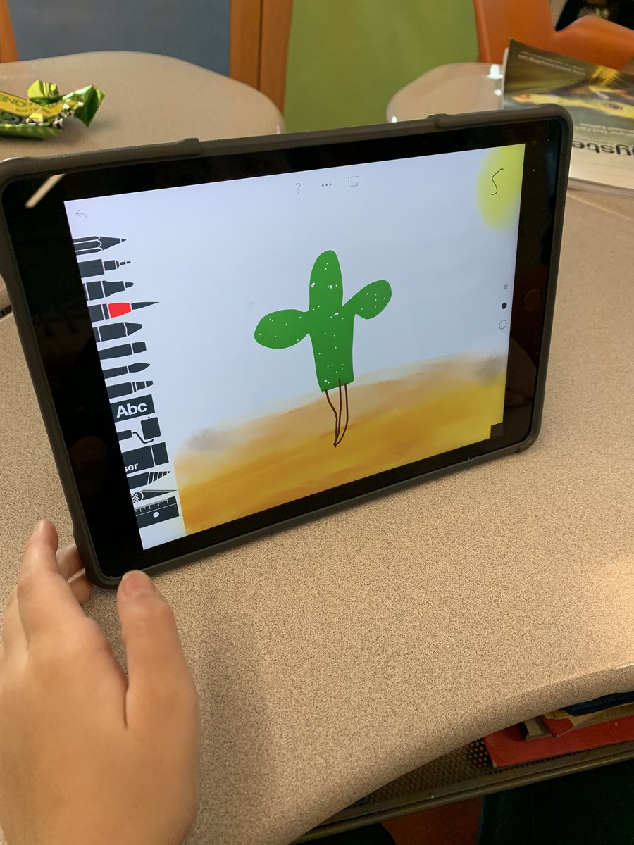 marissa__lewis's tweet photo. After learning about photosynthesis and beginning our research on producers in our ecosystem, we explored the Sketches app and starting making our own photosynthesis diagrams. Shout out to @MissCuthbert1 for creating a pretty stellar example for us! ☀️💧🌱 #ARCCore https://t.co/AowxrT2mHd