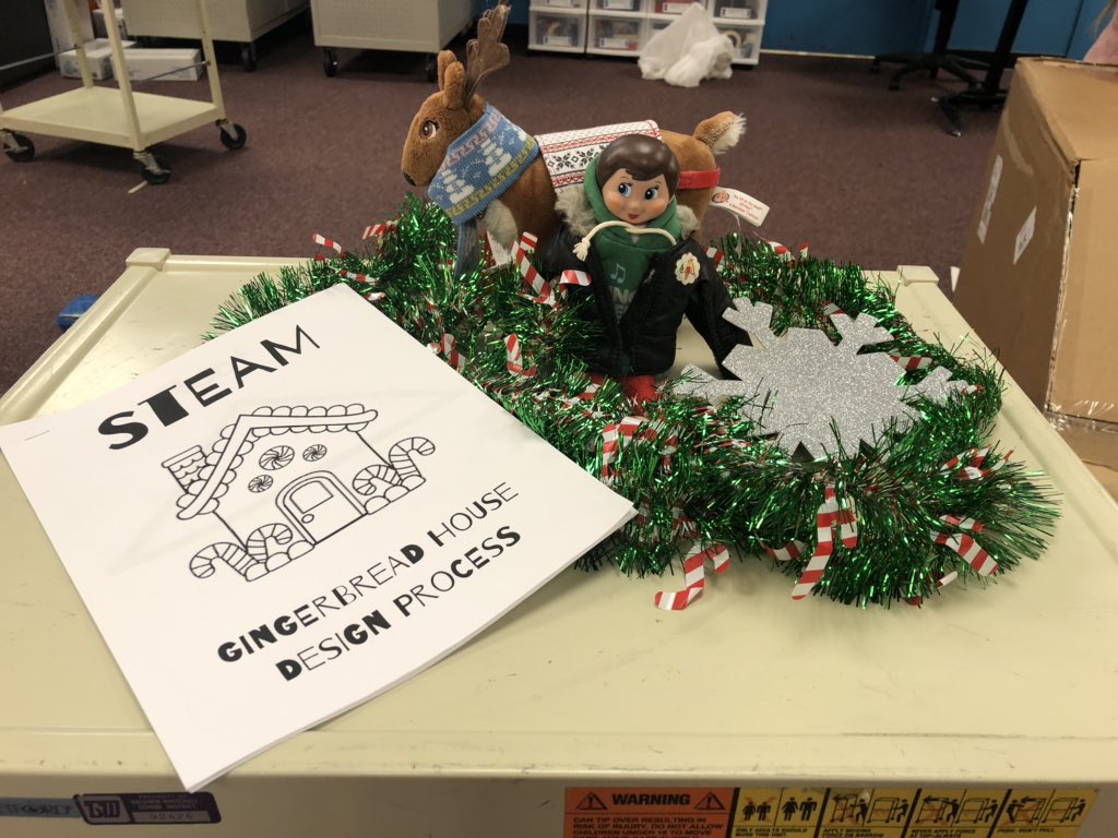 MsFink108's tweet photo. Tess and Tesla decided to help Rooms 108 and 110 design Life Size STEAM tv Gingerbread Houses!!!! She is ready to help us decorate!!!! @mrsrellickPES @JaneenPeretin https://t.co/HcmxDg3NIJ