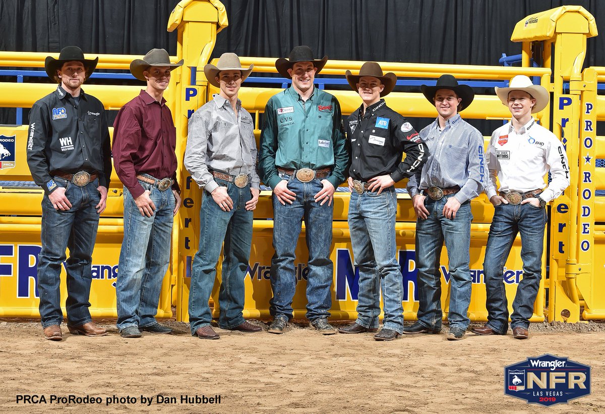 #TeamCanada 🇨🇦 ahead of Round 1 of the 2019 #WranglerNFR. 

From L to R: <a href="/jordhansen19/">jordan hansen</a>, <a href="/OrinLarsen/">Orin Larsen</a>, Clint Laye, <a href="/ScottGuenthner/">Scott Guenthner</a>, <a href="/zeke_thurston/">Zeke Thurston</a>, Jake Watson and Dawson Hay.