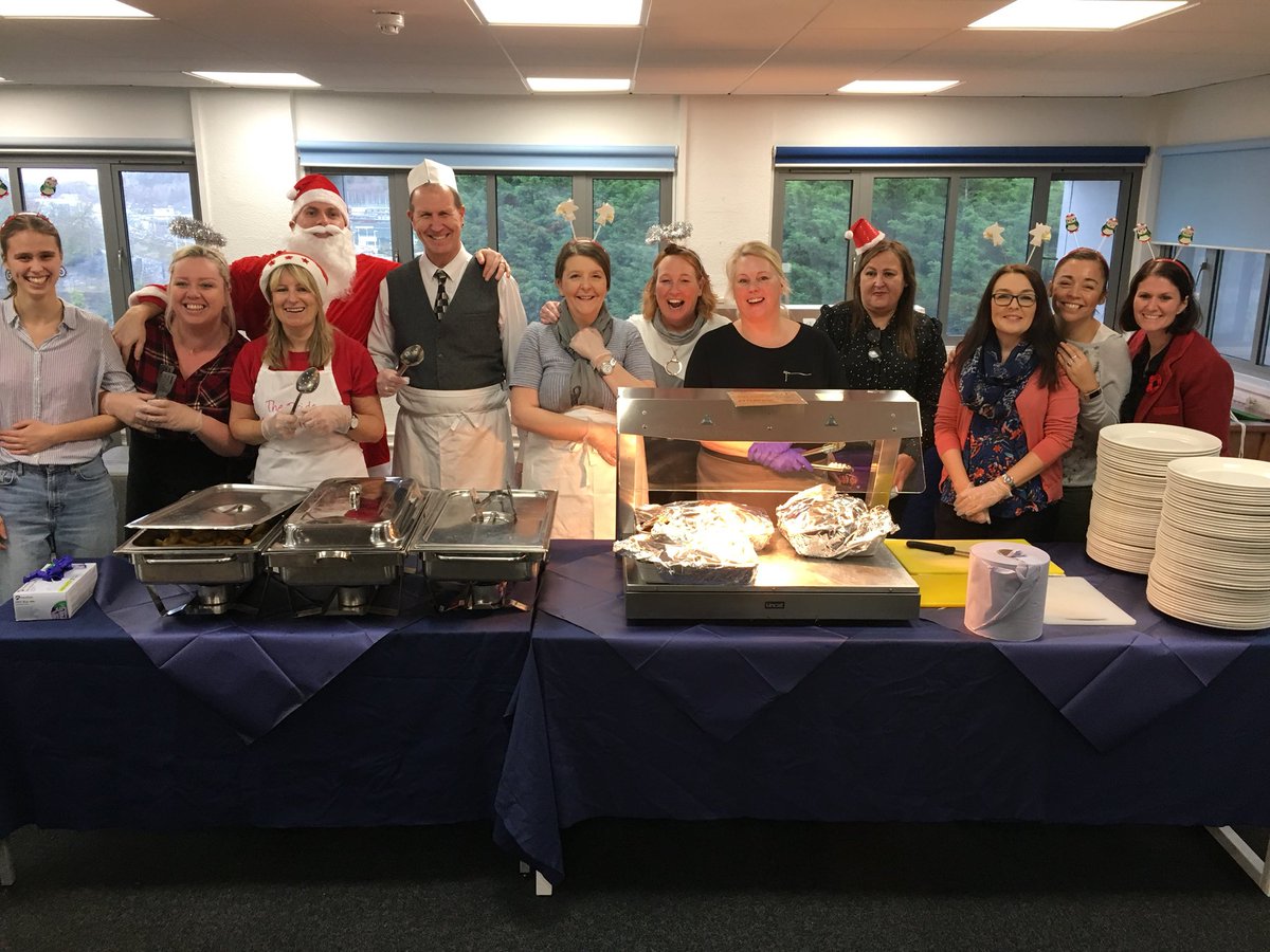 MargaretInman's tweet photo. IMH staff enjoying serving our students their Christmas dinner today @StudyUWTSD @SBS_UWTSD @THE_UWTSD https://t.co/jDihdrGiBK