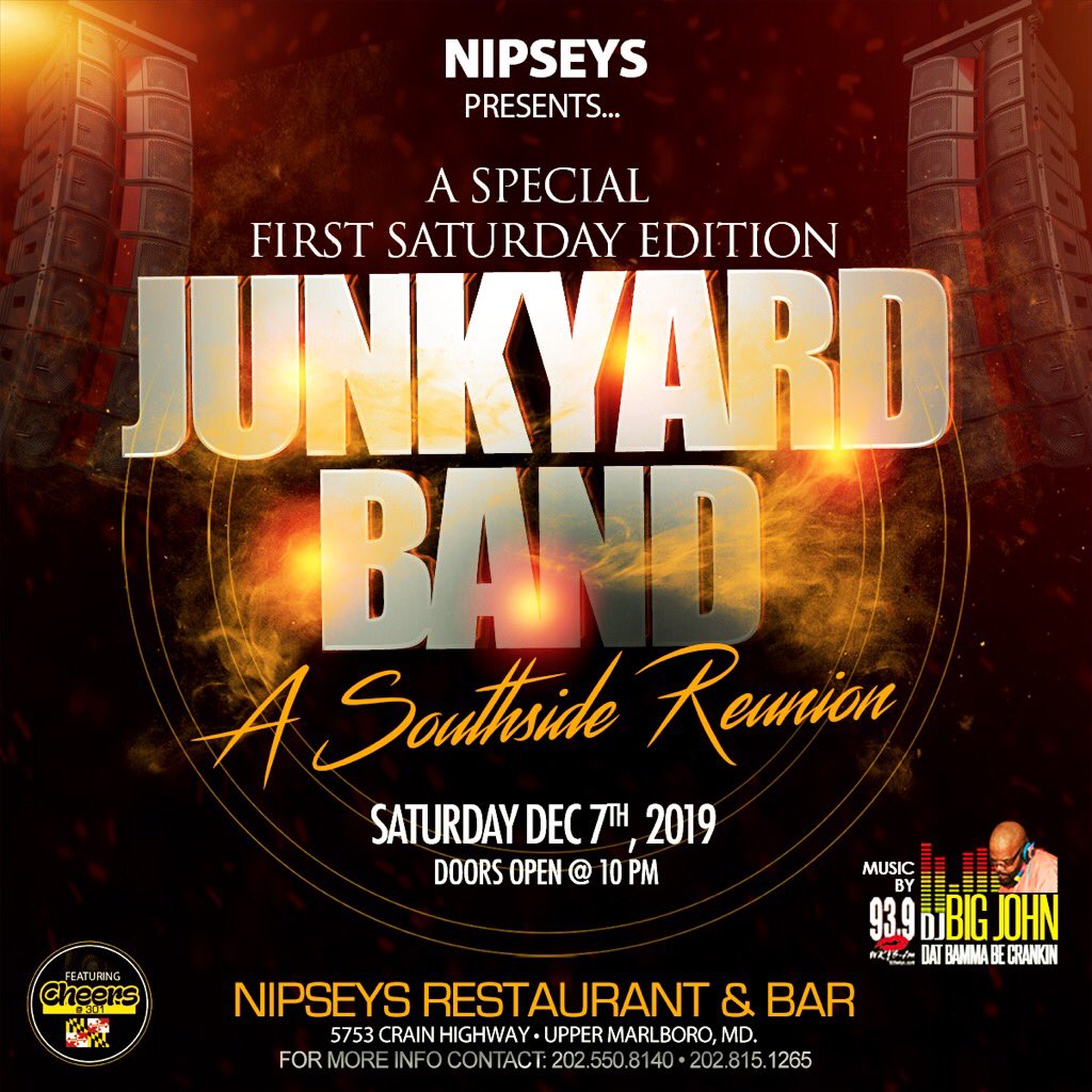 thyselfbtru's tweet image. SATURDAY|DECEMBER 7TH|
🔺NIPSEY’S PRESENTS🔻
A SPECIAL FIRST SATURDAY EDITON, 🔸JUNKYARD BAND🔸 “SOUTHSIDE REUNION” ✨DOORS OPEN @10PM✨ 📲CONTACT JAUHAR FOR MORE INFO 202.355.5525