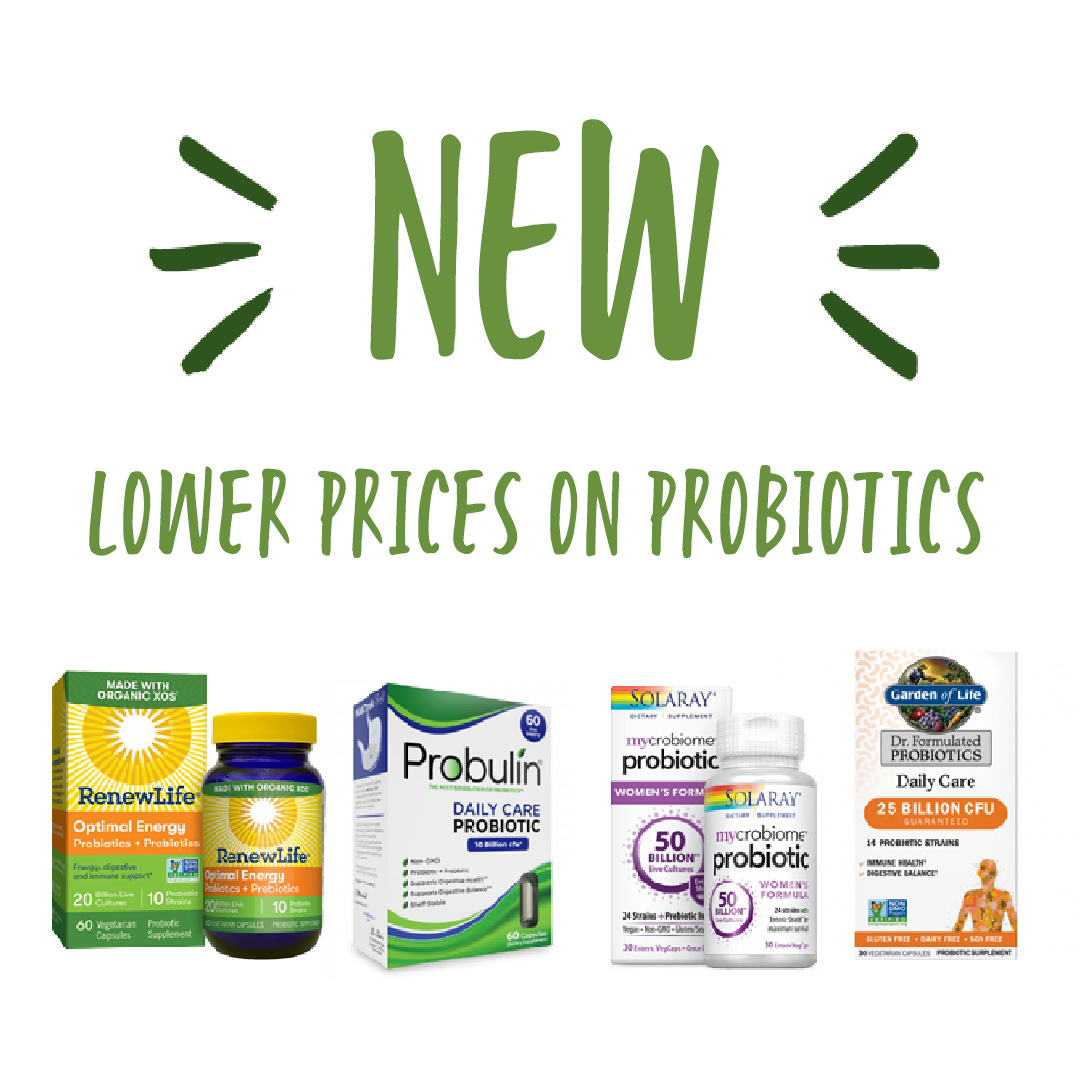 New exceptional savings on probiotics! ⭐ With the holidays and cold and flu season upon us, now is the time to boost your body’s immune and digestive health with probiotics. 🌱⁠  Stop by our supplement department to find top brand probiotics for less!⁣