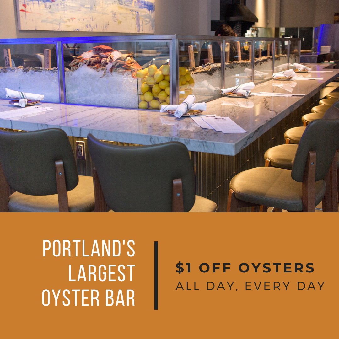 With Portland, Oregon’s largest selection of oysters, a menu that changes every single day and an innovative thirteen-seat raw bar, we dare you to find a better place for a dozen on the half shell. $1 off oysters for everyone who sits at the oyster bar. All day, Every day.