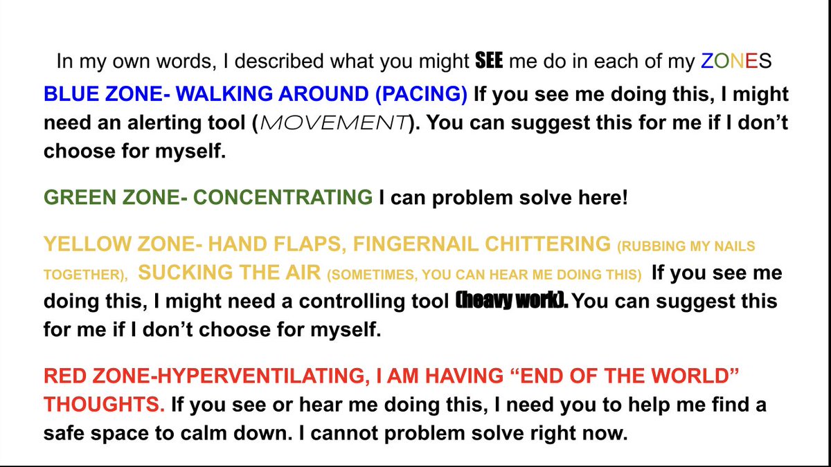 MelanieHartong's tweet image. Really proud of my student for having such great insight in to himself and making this guide for his teachers. @ZonesOfReg @socialthinking