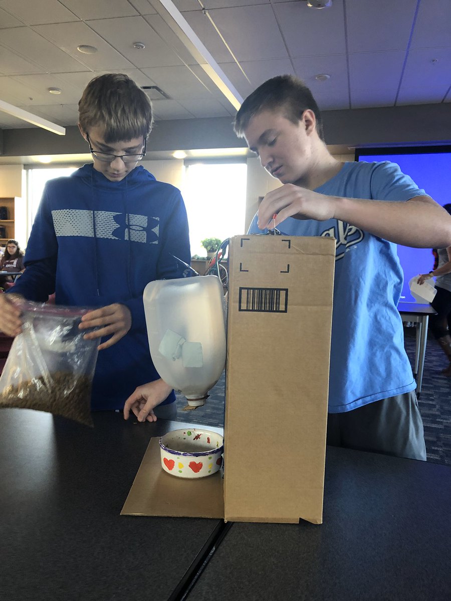 megan_nussbaum's tweet photo. Had a great day being a Shark Tank panelist for our @SeamanSchools 8th grade students in the @PLTWorg Computer Science for Innovators and Makers course!  Amazing to see their creative product solutions that they built and coded! #FutureEngineers #STEM #Coding https://t.co/XuainU51ez