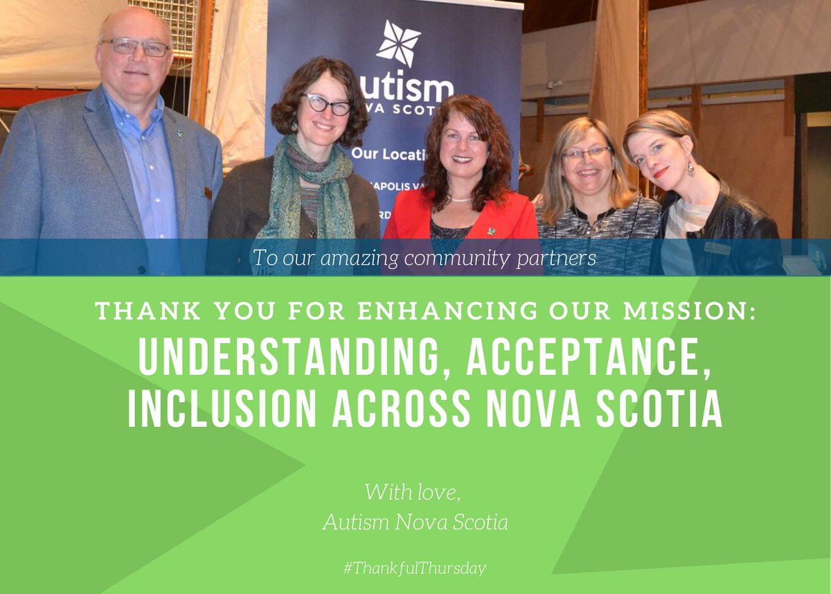 AutismNS's tweet photo. To wrap up our #ThankfulThursday series, we must acknowledge all our partners in the community who have allied with us on events, initiatives, and projects to further our vision: a society where autistic individuals and their families can live their lives to the fullest! https://t.co/rfSyWEObgb