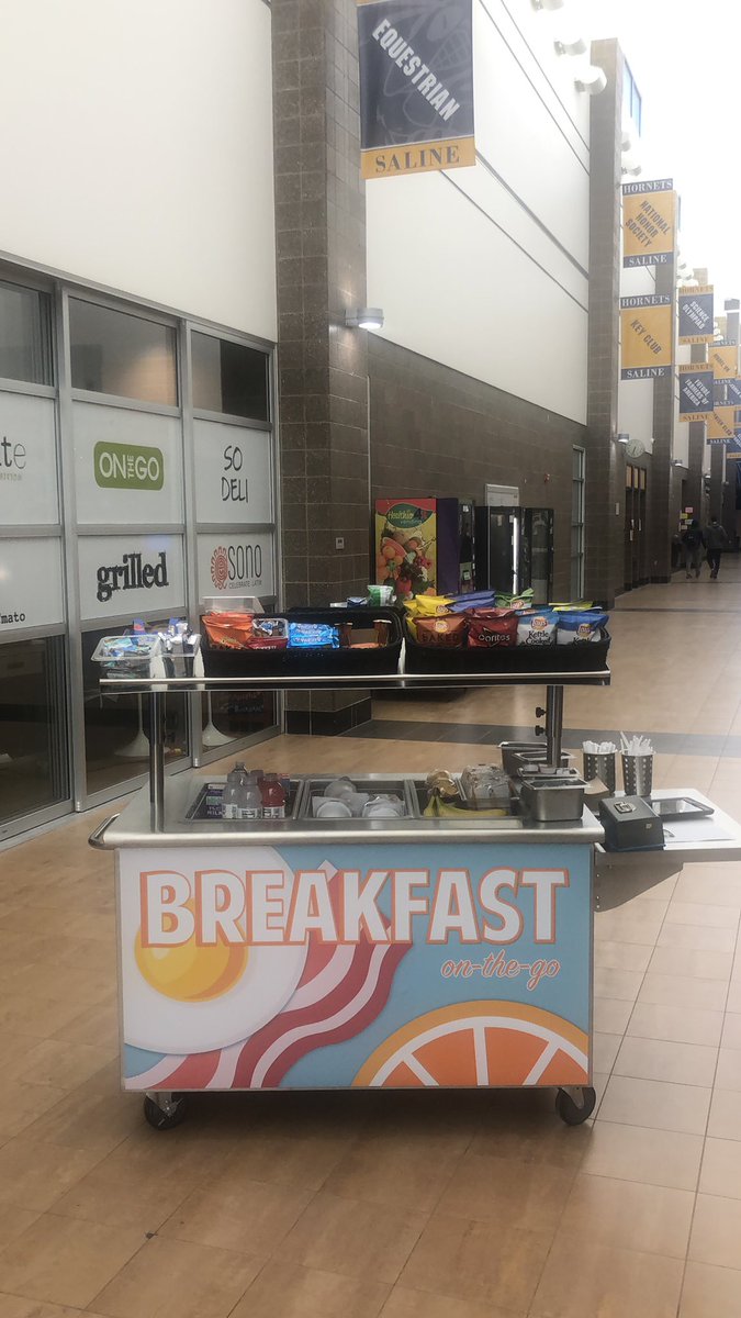 Check out our breakfast cart! We are selling items between first and second hour! #eatschoolbreakfast #milkmeansmore