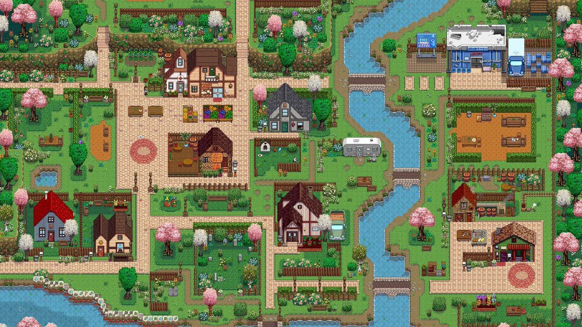 NexusSites's tweet photo. "Stardew Foliage Redone" - A map recolour of terrain, buildings, water, and more! #StardewValley 

https://t.co/EtYBlGPqlO 

#NexusMods #SDVMods #SDVModding https://t.co/hcoIbFTpUW