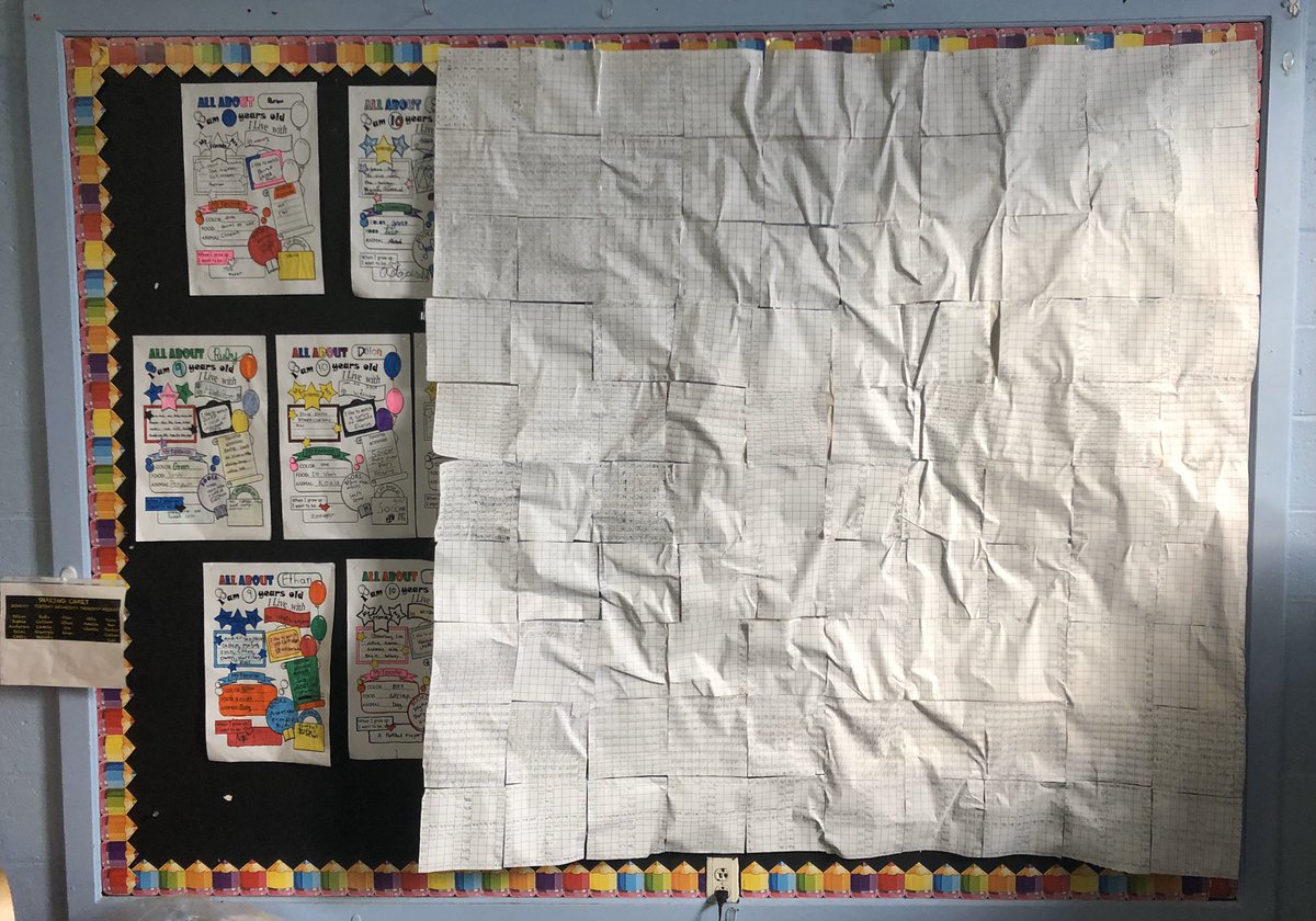 cjfichera's tweet photo. How much is 10,000? Fourth graders explore how many 10s are in 10,000 by creating a 10,000 chart to model the problem. There are so many patterns to notice on the chart! @Inv3_Math @BukerSchool https://t.co/cGvnjCk15A